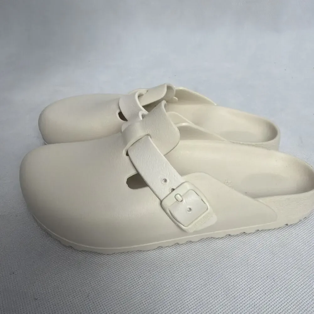BIRKENSTOCK BOSTON WHITE EVA ESSENTIALS CLOGS 36